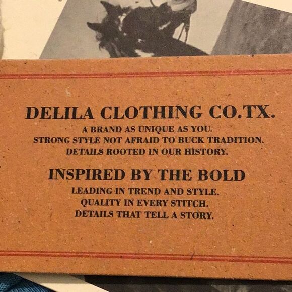 Delila Texas Teal Rodeo Cowboy Graphic V Neck Studded Short Sleeve Shirt NEW - Picture 14 of 16